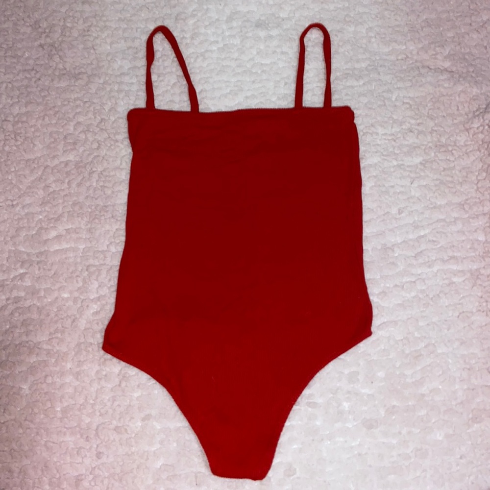 Red square neck Brandy Melville bodysuit
